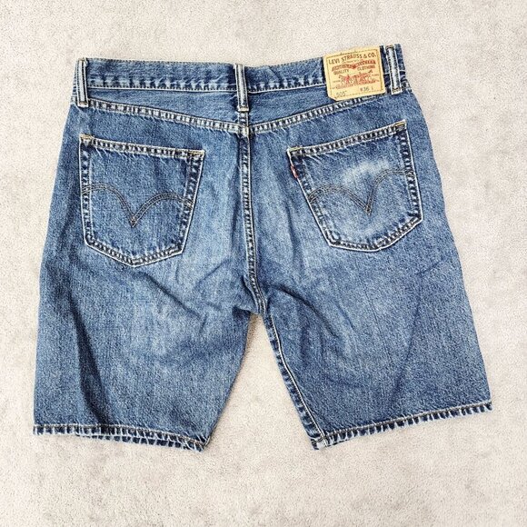 Levi's Y2K Mens 505 Straight Fit Denim Shorts 36x10 100% Cotton Bermuda - Picture 2 of 7